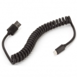 Lightning spiraalkabel 1 meter zwart